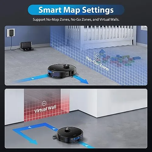 Tikom L9000 Robot Vacuum and Mop Combo, LiDAR Navigation, 4000Pa Robotic Vacuum Cleaner, Up to 150Mins, Smart Mapping, 14