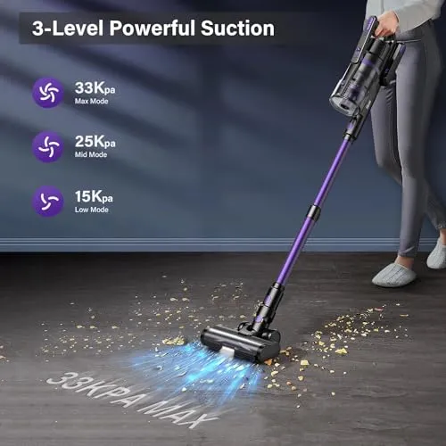 Tikom V700 Cordless Vacuum Cleaner with 450W 33Kpa Powerful Suction, Up to 50 Mins Runtime, 1.3L Dust Cup, 6 in 1 Stick