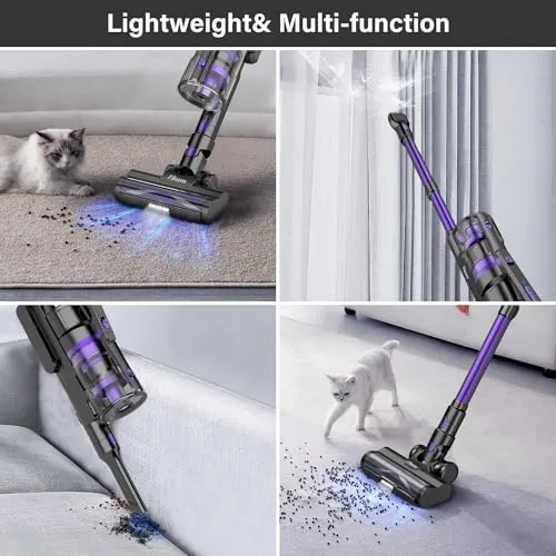 Tikom V700 Cordless Vacuum Cleaner with 450W 33Kpa Powerful Suction, Up to 50 Mins Runtime, 1.3L Dust Cup, 6 in 1 Stick