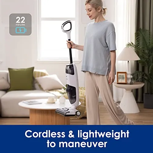 Tineco iFLOOR 2 Complete Cordless Wet Dry Vacuum Floor Cleaner and Mop, One-Step Cleaning for Hard Floors, Great for Sticky