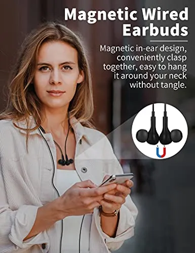 TITACUTE USB C Headphone for Samsung S23 FE S22 S21 S20 A53 A54 Wired Earbuds Magnetic in-Ear Type C Earphone with
