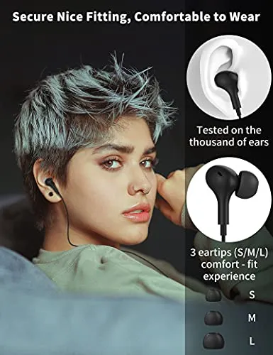 TITACUTE USB C Headphone for Samsung S23 FE S22 S21 S20 A53 A54 Wired Earbuds Magnetic in-Ear Type C Earphone with