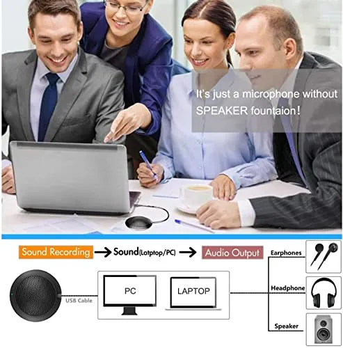 TKGOU Conference USB Microphone, Computer Desktop Mic with LED Indicator, TKGOU Plug & Play Omnidirectional Condenser PC