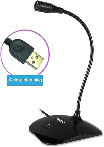 TKGOU USB Microphone for PC, Computer Microphone, PC Microphone with Mute Button & LED Indicator, Laptop Desktop Condenser