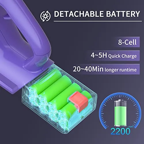TMA Cordless Vacuum Cleaner, 6 in 1 Lightweight Stick Vacuum Cleaner with 4 Filters 8-Cell Battery&40Min Runtime, 1.3L Dust