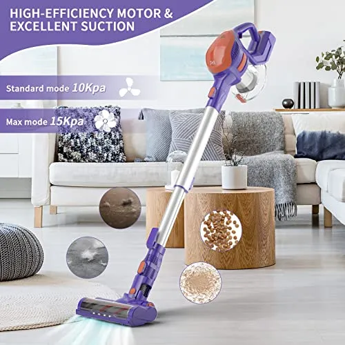 TMA Cordless Vacuum Cleaner, 6 in 1 Lightweight Stick Vacuum Cleaner with 4 Filters 8-Cell Battery&40Min Runtime, 1.3L Dust