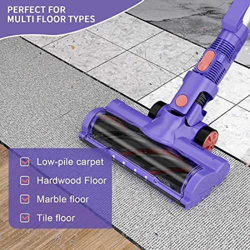 TMA Cordless Vacuum Cleaner, 6 in 1 Lightweight Stick Vacuum Cleaner with 4 Filters 8-Cell Battery&40Min Runtime, 1.3L Dust