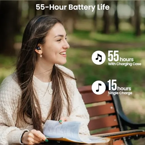 TOZO Tonal Dots (T12) Wireless Earbuds Bluetooth 5.3 Headphones Built-in ENC Noise Cancelling Mic, 55 Hrs Playtime App