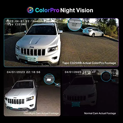 TP-Link ColorPro Wi-Fi Outdoor Camera | Plug-in | Daylight Clarity at Night | 2K QHD | Person/Pet/Vehicle Detection |