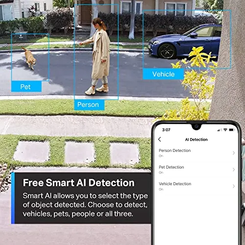 TP-Link ColorPro Wi-Fi Outdoor Camera | Plug-in | Daylight Clarity at Night | 2K QHD | Person/Pet/Vehicle Detection |