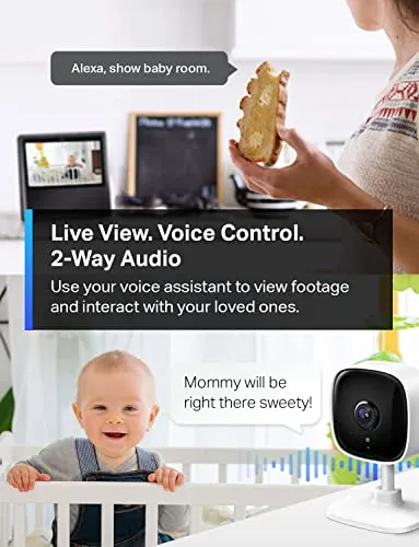 TP-Link Tapo 1080P Indoor Security Camera for Baby Monitor, Dog Camera w/ Motion Detection, 2-Way Audio Siren, Night Vision,
