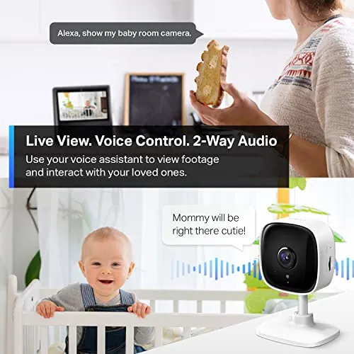 TP-Link Tapo 2K Indoor Security Dog Camera for Baby Monitor w/ Motion Detection, 2-Way Audio Siren, Night Vision, Cloud & SD