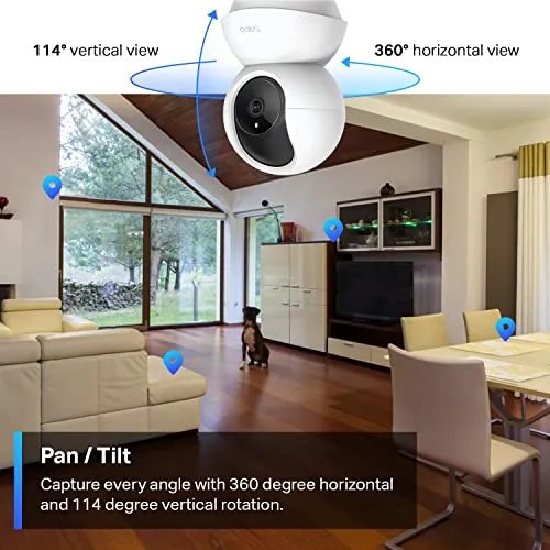 TP-Link Tapo 2K Pan/Tilt Security Camera for Baby Monitor, Dog Camera w/ Motion Detection and Tracking, 2-Way Audio, Night