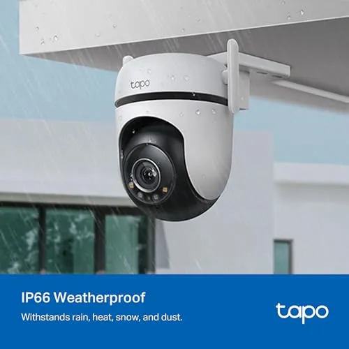 TP-Link Tapo 2K QHD Outdoor Pan/Tilt Wi-Fi Security Camera, 360° View, Motion Tracking, Color Night Vision, Free