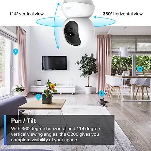 TP-Link Tapo Pan/Tilt Security Camera for Baby Monitor, Pet Camera w/ Motion Detection, 1080P, 2-Way Audio, Night Vision,