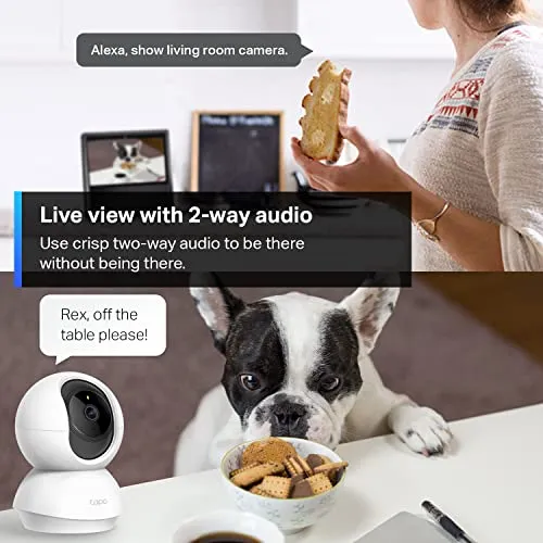TP-Link Tapo Pan/Tilt Security Camera for Baby Monitor, Pet Camera w/ Motion Detection, 1080P, 2-Way Audio, Night Vision,