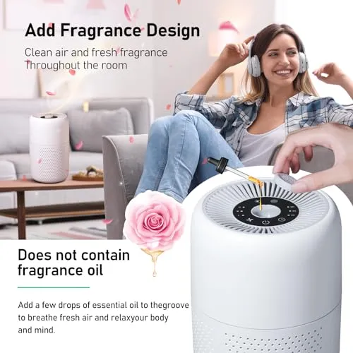 TPLMB 2 Pack TPLMB Air Purifiers for Bedroom,H13 HEPA Filters,Fragrance Sponge for Better Sleep,For Dust Smoke Hair Wildfire