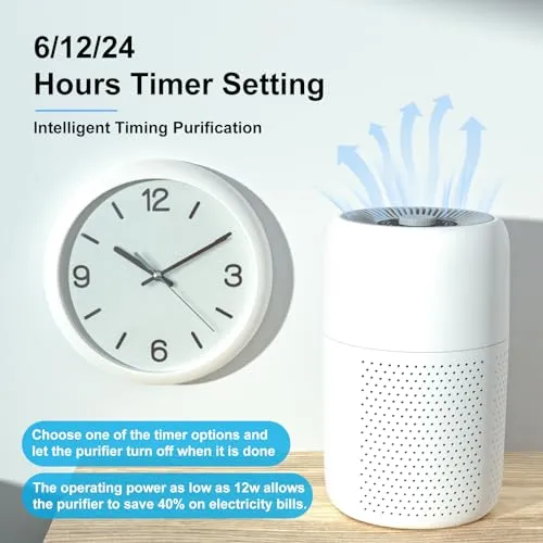 TPLMB 2 Pack TPLMB Air Purifiers for Bedroom,H13 HEPA Filters,Fragrance Sponge for Better Sleep,For Dust Smoke Hair Wildfire