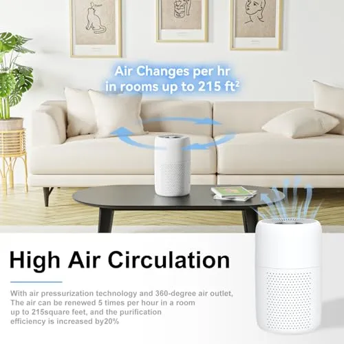 TPLMB 2 Pack TPLMB Air Purifiers for Bedroom,H13 HEPA Filters,Fragrance Sponge for Better Sleep,For Dust Smoke Hair Wildfire