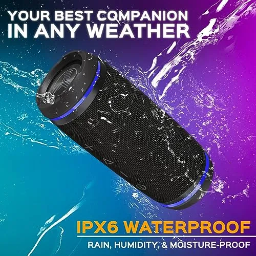 TREBLAB HD77 - Wireless Bluetooth Speaker - 30W Stereo, 20H Battery, IPX6 Waterproof, TWS Mode, Portable Speaker with