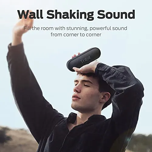 Tribit Bluetooth Speaker, XSound Go Speaker with 16W Loud Sound & Deeper Bass, 24H Playtime, IPX7 Waterproof, Bluetooth 5.0