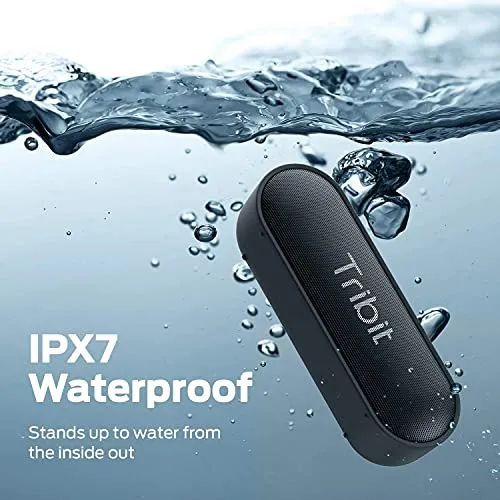 Tribit Bluetooth Speaker, XSound Go Speaker with 16W Loud Sound & Deeper Bass, 24H Playtime, IPX7 Waterproof, Bluetooth 5.0