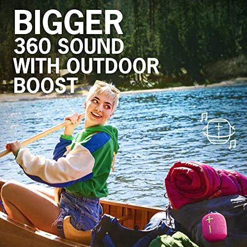 Ultimate Ears WONDERBOOM 3, Small Portable Wireless Bluetooth Speaker, Big Bass 360-Degree Sound for Outdoors, Waterproof,
