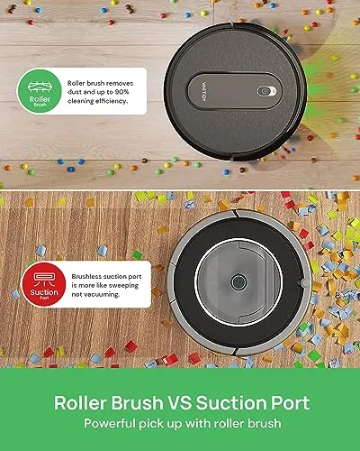 Vactidy Robot Vacuum with 2000Pa Suction Power, 2.4GHz WiFi/App/Alexa/Siri Control, Self-Charging Robotic Vacuum Cleaner for