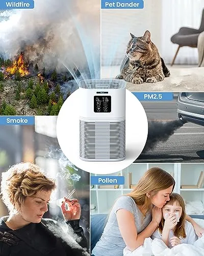 VEWIOR Air Purifiers for Home, HEPA Air Purifiers for Large Room up to 600 sq.ft, H13 True HEPA Air Filter with Fragrance