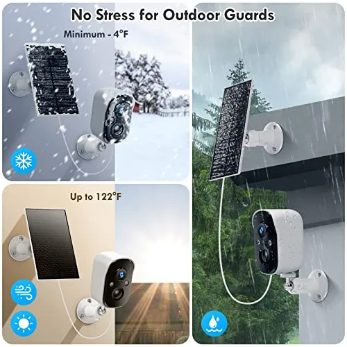 Viseefocu Solar Security Cameras Wireless Outdoor for Home Security, Two Spotlights, 1080P Color Night Vision Battery
