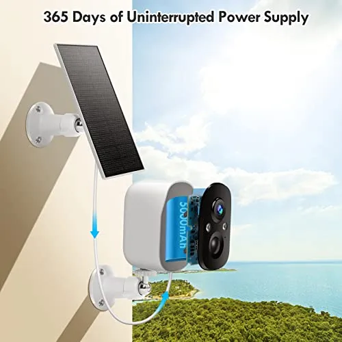 Viseefocu Solar Security Cameras Wireless Outdoor for Home Security, Two Spotlights, 1080P Color Night Vision Battery