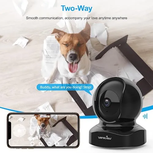 Wansview Security Camera, IP Camera 2K, WiFi Home Indoor Camera for Baby/Pet/Nanny, 2 Way Audio Night Vision, Works with
