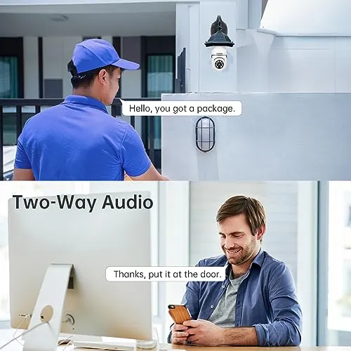 WESECUU Light Bulb Security Camera -5G& 2.4GHz WiFi 2K Security Cameras Wireless Outdoor Motion Detection and Alarm,Two-Way