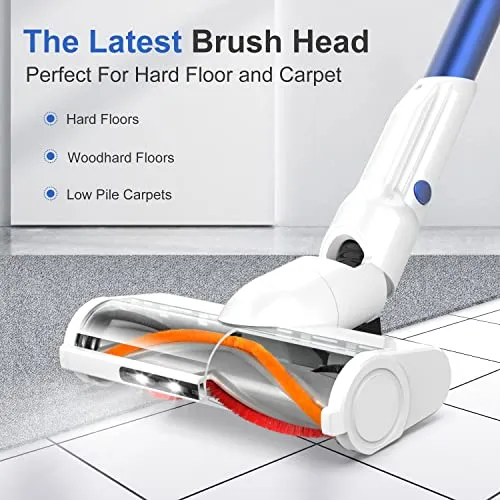 whall Cordless Vacuum Cleaner, Upgraded 25Kpa Suction 280W Brushless Motor 4 in 1 Cordless Stick Vacuum Cleaner, Lightweight