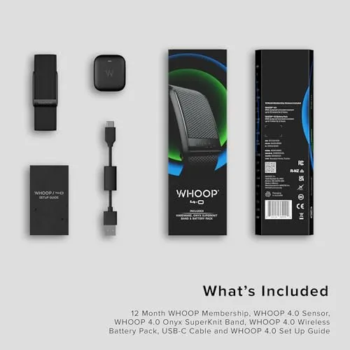 WHOOP 4.0 with 12 Month Subscription – Wearable Health, Fitness & Activity Tracker – Continuous Monitoring, Performance
