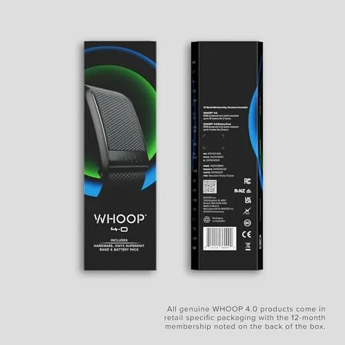 WHOOP 4.0 with 12 Month Subscription – Wearable Health, Fitness & Activity Tracker – Continuous Monitoring, Performance