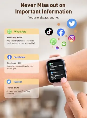 WMK Fitness Smart Watch for Women with Alexa Built-in, Activity Tracker with Health, Sleep Monitor, Step Calorie Counter,iOS
