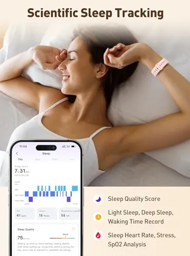 WMK Fitness Smart Watch for Women with Alexa Built-in, Activity Tracker with Health, Sleep Monitor, Step Calorie Counter,iOS