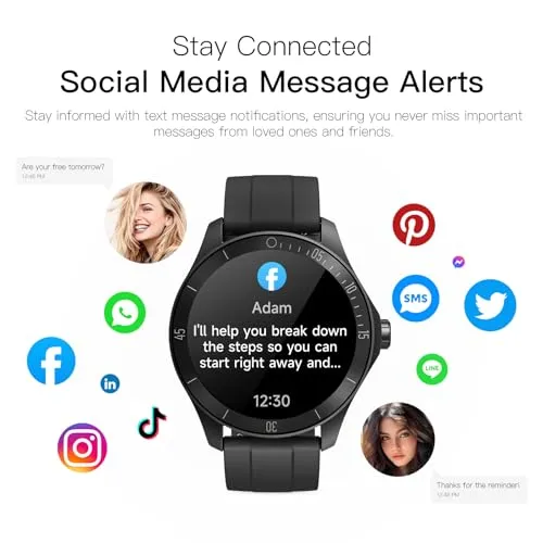 WMK Smart Watches for Men Activity Trackers and Smartwatches Alexa Built-in Smartwatch Make/Answer Call Smart Watch for Men