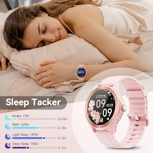 WMK Smart Watches for Women Heart Rate SpO2 Monitor Smartwatch with Bluetooth Call Android Smartwatch Activity Trackers and