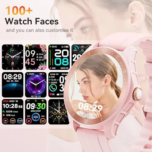 WMK Smart Watches for Women Heart Rate SpO2 Monitor Smartwatch with Bluetooth Call Android Smartwatch Activity Trackers and