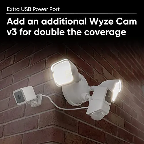 Wyze Cam Floodlight with 2600 Lumen LEDs, Wired 1080p HD IP65 Outdoor Smart Security Camera, Color Night Vision, 270-Degree