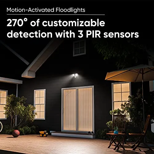 Wyze Cam Floodlight with 2600 Lumen LEDs, Wired 1080p HD IP65 Outdoor Smart Security Camera, Color Night Vision, 270-Degree