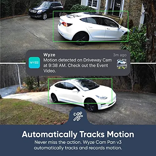 WYZE Cam Pan v3 Indoor/Outdoor IP65-Rated 1080p Pan/Tilt/Zoom Wi-Fi Smart Home Security Camera with Color Night Vision,