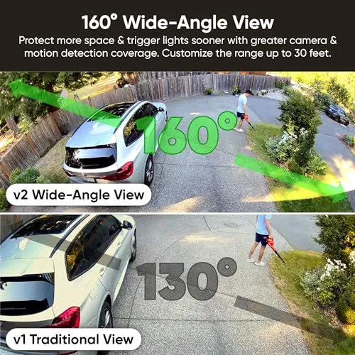 WYZE Floodlight Camera v2, 2800-Lumen LEDs, 2K HD Outdoor Security Camera, 160° Wide View, Motion Activated Light, 105dB
