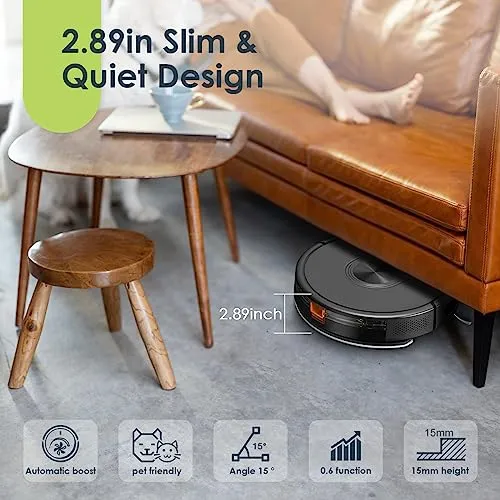 XIEBro Robot Vacuum and Mop Combo, 3 in 1 Mopping Robotic Vacuum with Schedule, App/Bluetooth/Alexa, 1600Pa Max Suction,