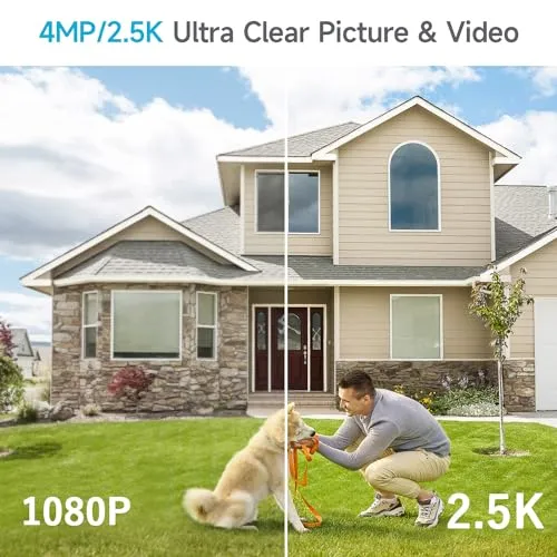 XVIM 2PCS 4MP Security Cameras Wireless Outdoor, 2.5K WiFi Indoor Home Security Cameras with PIR Motion Detection, 2.4GHz