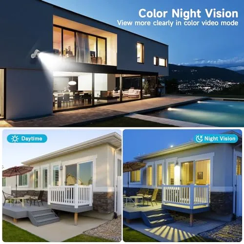 XVIM 2PCS 4MP Security Cameras Wireless Outdoor, 2.5K WiFi Indoor Home Security Cameras with PIR Motion Detection, 2.4GHz