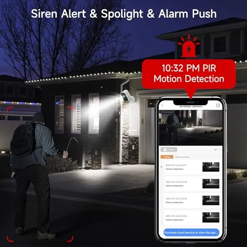 XVIM 2PCS 4MP Security Cameras Wireless Outdoor, 2.5K WiFi Indoor Home Security Cameras with PIR Motion Detection, 2.4GHz