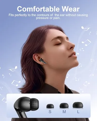 YAQ Wireless Earbuds Bluetooth Headphones, 40H Playtime Stereo IPX5 Waterproof Ear Buds, LED Power Display Cordless in-Ear